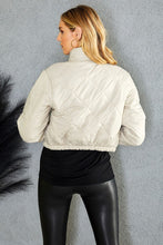 Beige Long Sleeve Zip Up Quilted Cropped Venti Jacket 9/14/23 7088