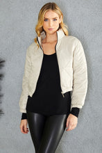 Beige Long Sleeve Zip Up Quilted Cropped Venti Jacket 9/14/23 7088