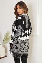 Black Ethnic Knit Open Midi Fringe Hem Venti Cardigan 9/14/23 7094