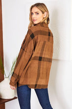 Camel Black Plaid Baby Corduroy Long Sleeve Venti Shacket 9/14/23 7076