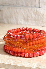 Opal Olive Glass Bead 9 Set Bracelet