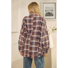 Washed Navy Plaid Snap Button Down Oli+Hali Jacket