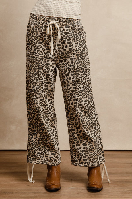 Leopard Print Drawstring Bibi Pants 5/7/25 9873