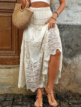 Apricot Bohemian Lace Skirt with Crochet Details