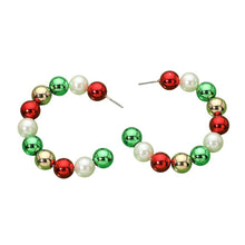 Christmas Beaded Hoop Earrings