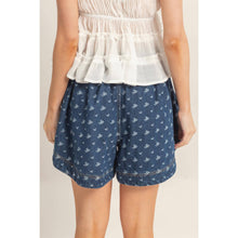 Dark Denim Drawstring Denim Shorts