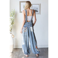Denim Washed Multi Patchwork Tencel Oli+Hali Overalls
