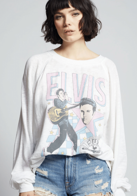 830 Elvis X Sun Record Live Sweatshirt: White