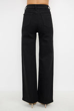 Black Rhinestone High Waisted Stretch Wide Leg Denim Pants