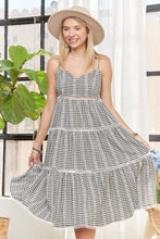 Black Gingham Washed Dress