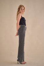 Black Silver Rhinestone embellished wide leg pants