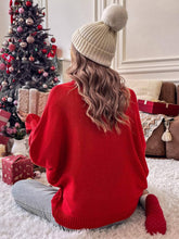Red casual christmas pullover sweater