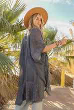 Black Stylish Sequin Detailed Kimono