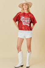 Red Game Day Sequin Top