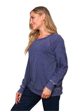 Navy Long Sleeve Rib Cuff & Hem Sweatshirt 