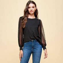 Black Top with detailed Laced Sleeves