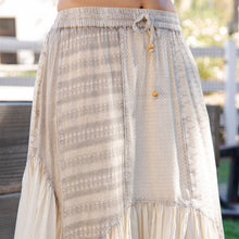 Latte Boho Mixed Panel Drawstring Handkerchief Young Threads Skirt