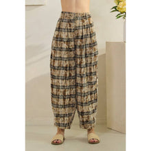 Sand Combo Washed Plaid Wide Leg Oli+Hali Pants