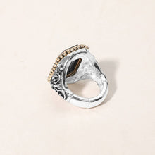 Black Rectangle Stone Stretch Ring