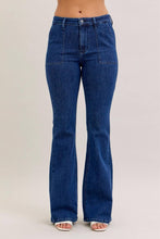 Dark High Waist Flare With Patch Pockets Judy Blue Jeans