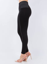Black Elastic High Waist Ponte Pants Legging