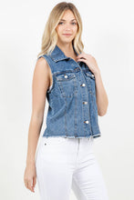 Medium Wash Classic Button Down Denim Vest