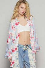White Lilac Multi Oversize long sleeve print woven button down POL shirt
