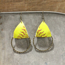 Leather & Thread Softball Earrings