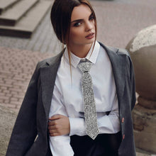 Black Bling Neck Tie Necklace
