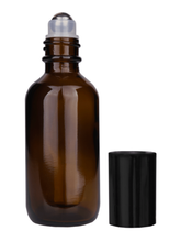 Boston Round Amber Bottle-60ml: Matte Silver