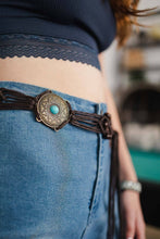 Medallion Macrame Belt: Black