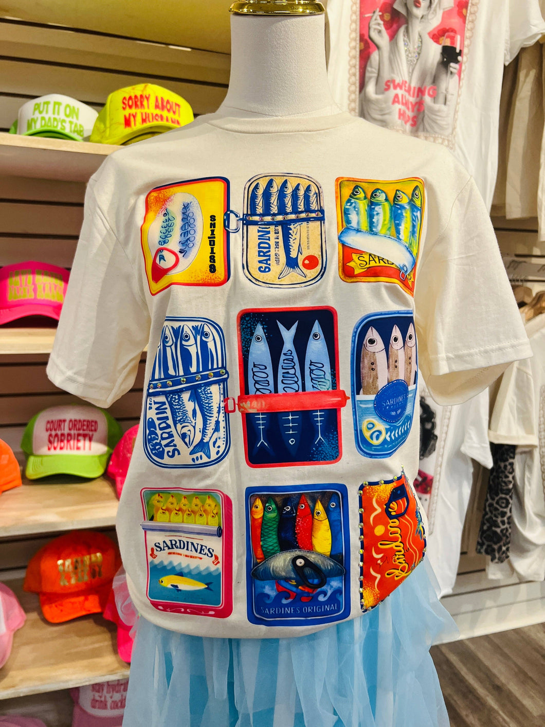 Sardine Can Crystal Cream Graphic Tee