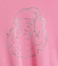 Pink Santa Face Rhinestone Comfy Crewneck Sweatshirt