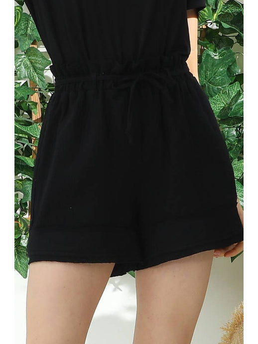 Black High Waist Vintage Cotton Pants