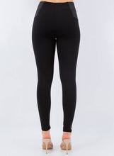 Black Elastic High Waist Ponte Pants Legging