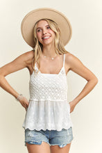 White Crochet V Neck Tank Top