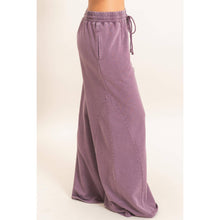 Dark Cherry Mineral Washed Wide Leg Pants