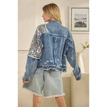 Denim Leopard Washed Contrast Oli+Hali Jacket