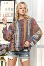 Burgundy Multi Boat Neck Stripe Sweater