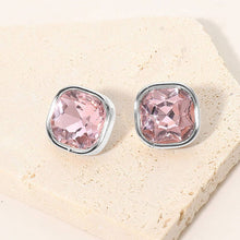 Saphire Square Cut Gem Evening Stud Earrings
