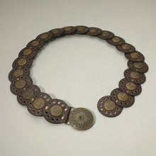 Black Rhodium Wide Western Mandala Conchos Adjustable Statement Waist Belt