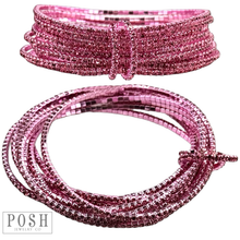 Silver Tiny rhinestone stretch bracelet set