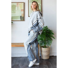 Grey Denim Two Tone Washed Contrast Oversized Oli+Hali Jeans