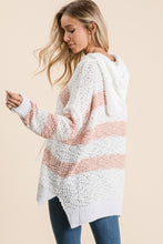 Blush Stripe Popcorn Hoodie Sweater 12/27/23 7803