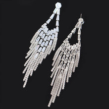 Silver Stone Fringe Earrings