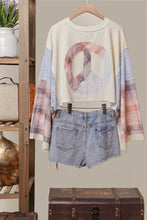 Multi Peace Sign Patchwork Mello Top