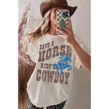 Mineral Taupe Save a Horse Oversized Graphic Tee