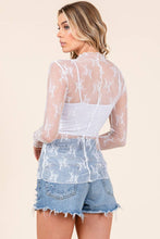 Taupe Game Day Long Sleeve Floral Lace Top