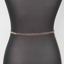 Gold Rhinestone Heart Chain Belt
