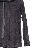 Black Long Sleeve Ribbed Hoodie Pullover Sweater